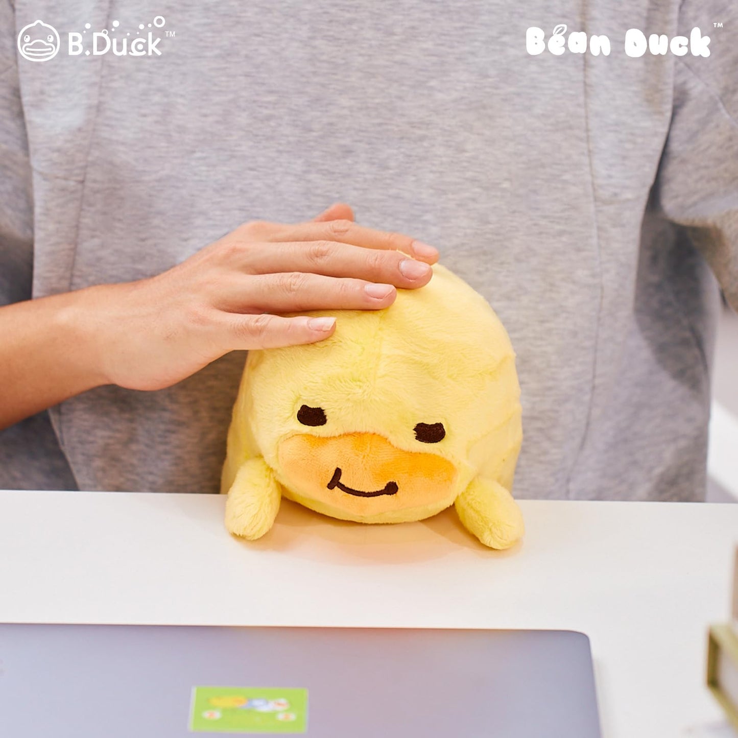 B.Duck Bean Duck: Improvement Desk Buddy Cute Plush Stuffed Animal for Office, School, Travel, Gift