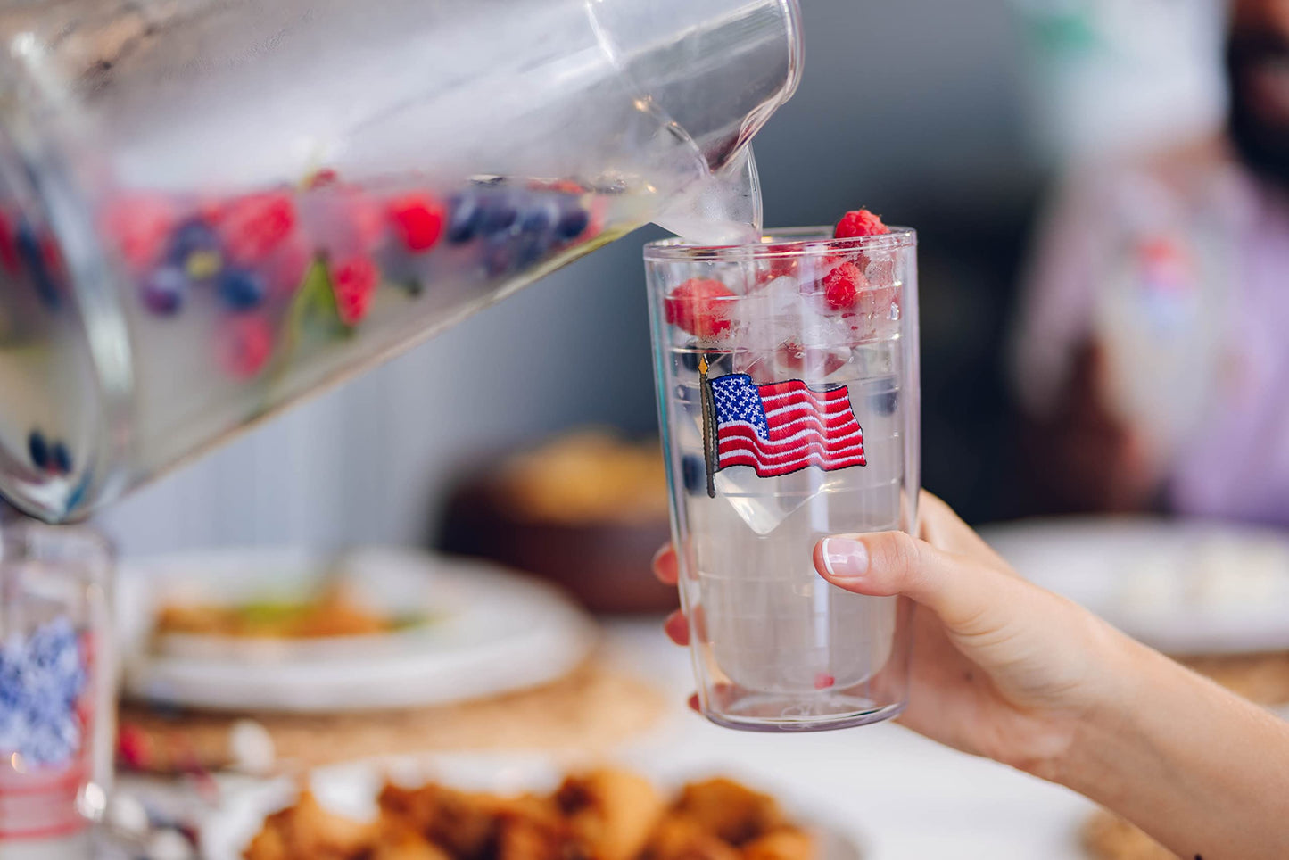 Tervis American Flag Made in USA Double Walled Insulated Tumbler Cup Keeps Drinks Cold & Hot, 16oz - 2pk, Unlidded