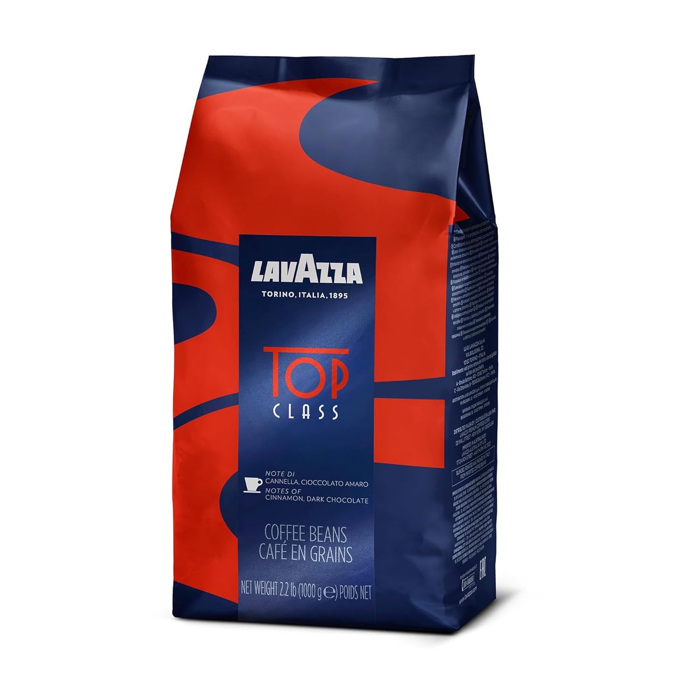 Lavazza Whole Bean Coffee - Top Class Medium Espresso Roast, 2.2LB | Pack of 6