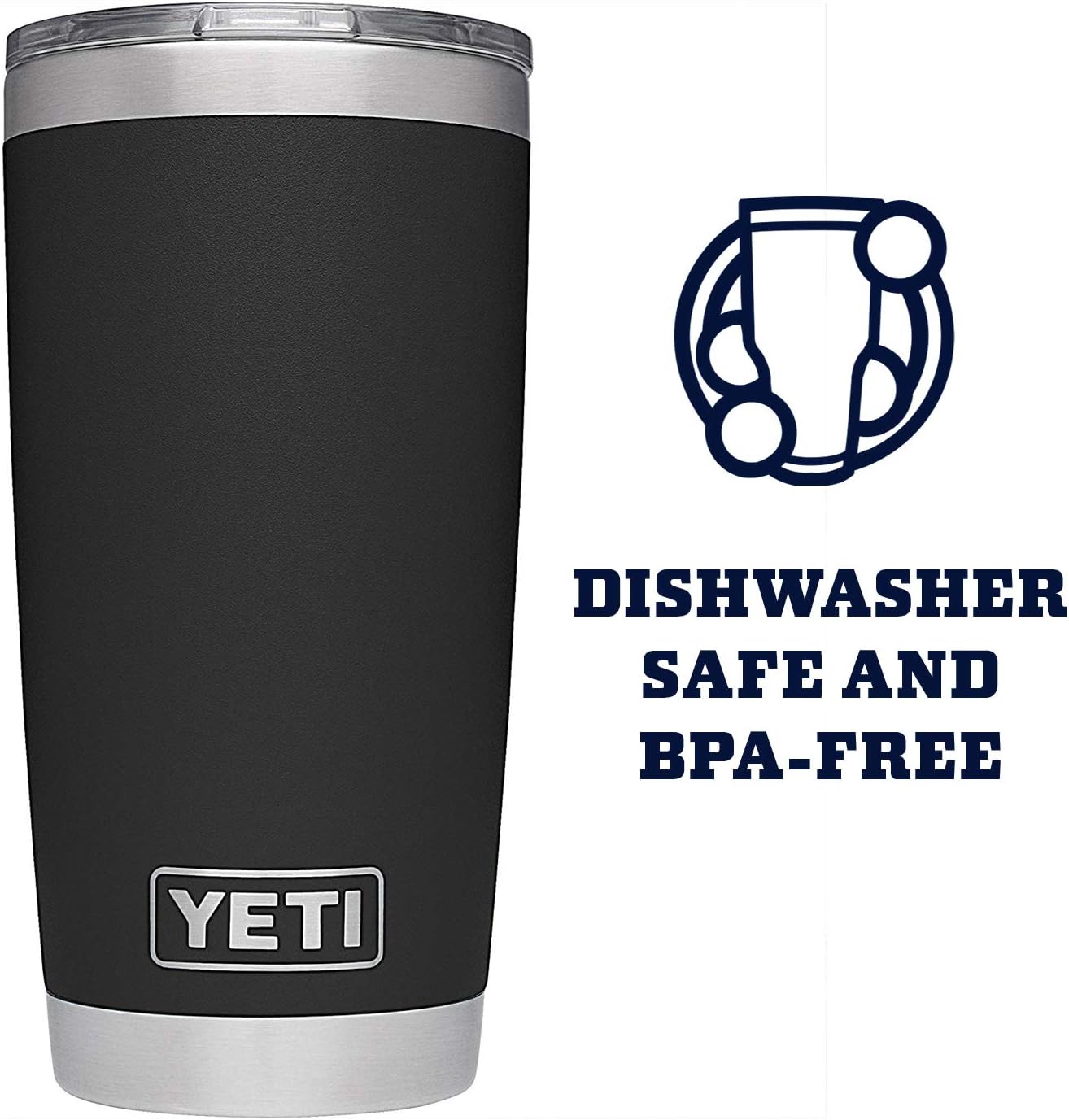 YETI Rambler 20 oz Vacuum Insulated Stainless Steel Tumbler - MagSlider Lid for Easy Drinking
