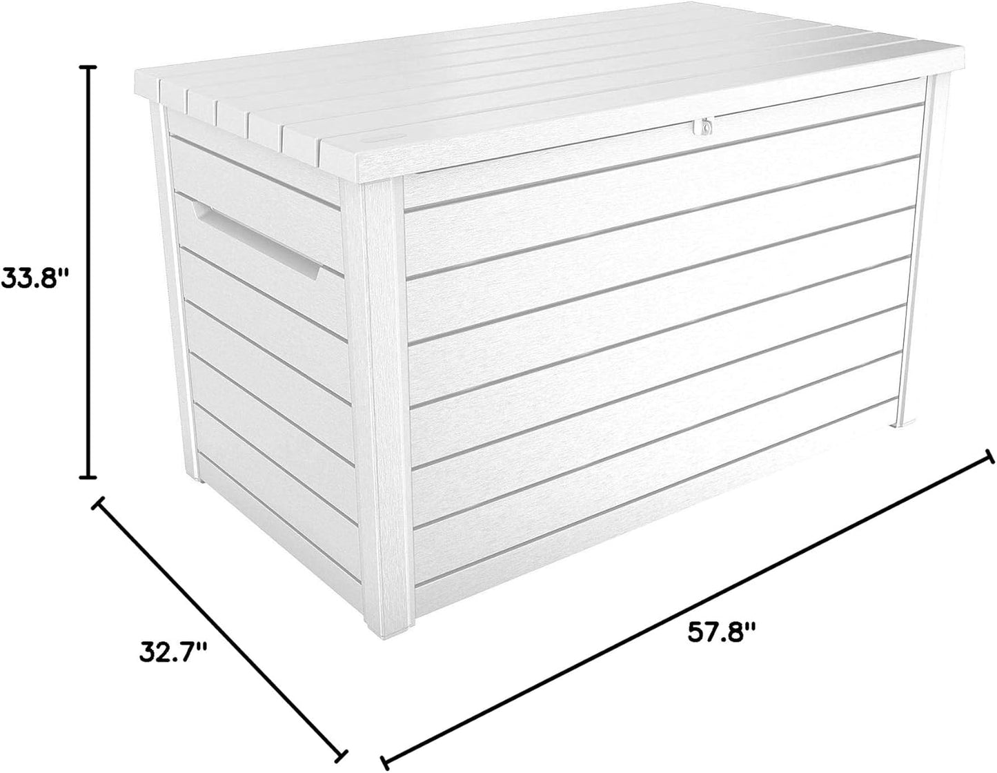 Keter XXL 230 Gallon Outdoor Deck Storage Box - Durable Patio Container in White