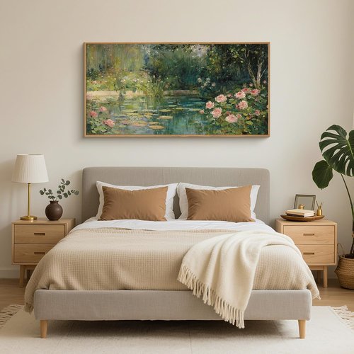 FWIEXA Monet Floral Canvas Wall Art Set - Impressionist Botanical Garden Decor | 20x40 Inches for Living Room & Bedroom