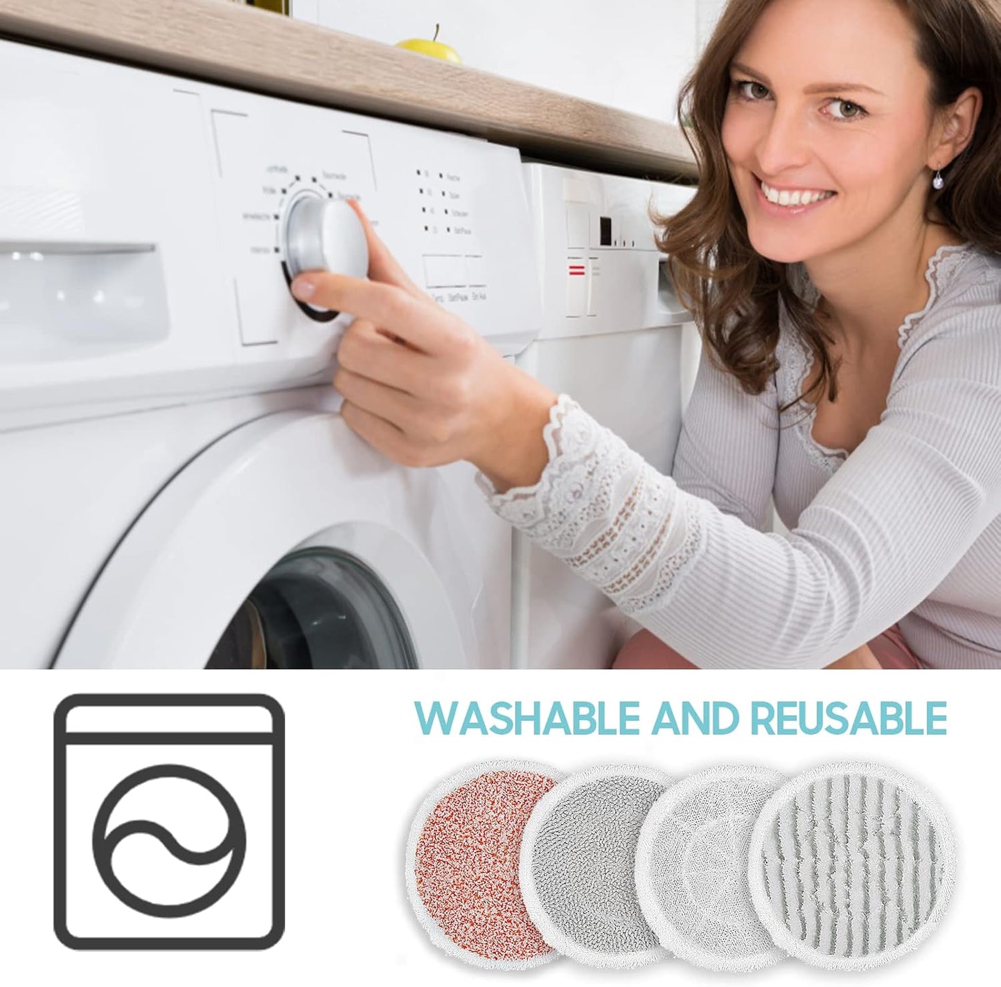 Shark 8-Pack Replacement Steam Mop Pads - Enhanced Cleaning for S8201, S8001, S7001 Series