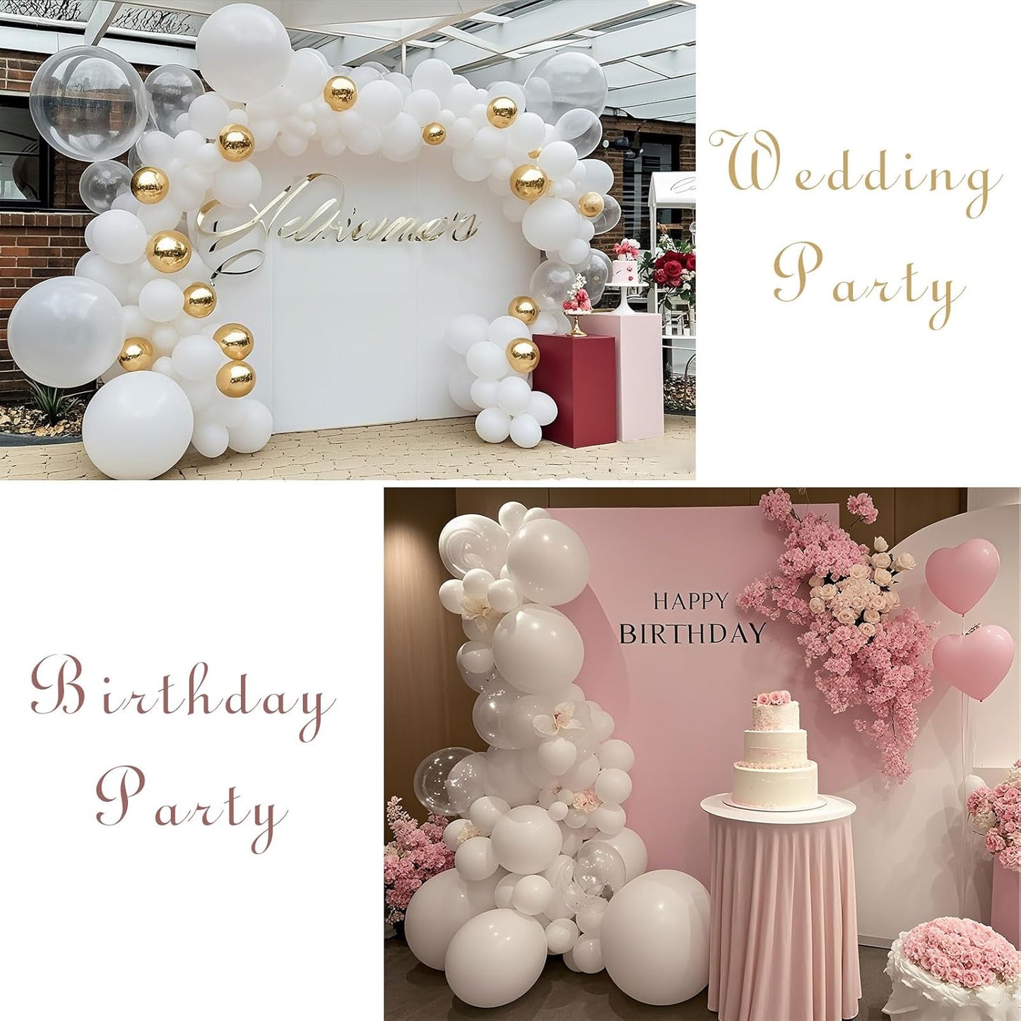 Pearl White Balloons by [Brand Name] - 100pcs Latex Party Balloons for Weddings, Graduations & Celebrations
