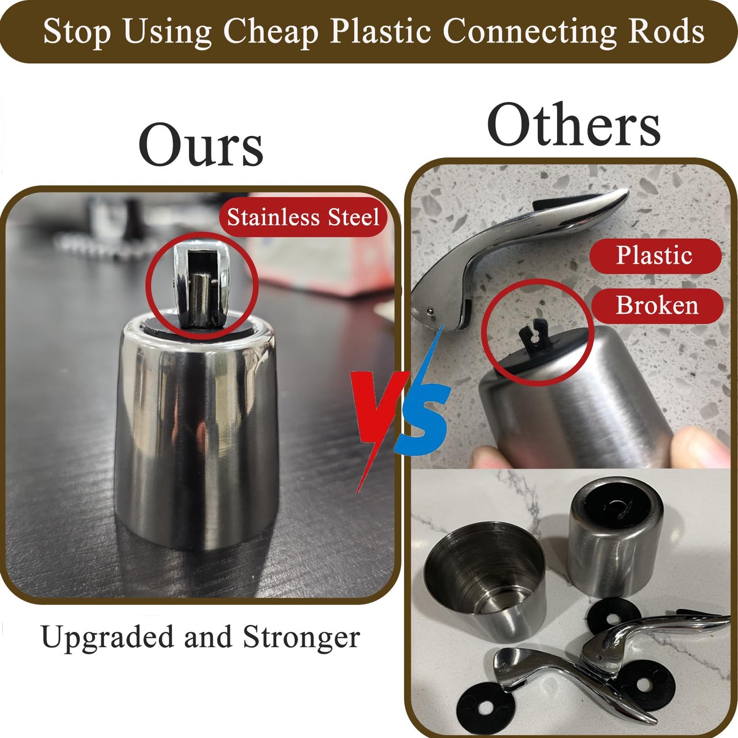 Pafusen Wine Stoppers Set of 2, Stainless Steel Wine Bottle Stopper with Silicone Seal, Reusable Wine Freshness Keep, Wine Saver Wine Bottle Sealer Stopper, Wine Accessories Gift (Polished)