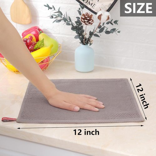 Homaxy 100% Cotton Dish Cloths - Ultra Soft, Absorbent & Quick Drying | 12 x 12 Inches, 12-Pack, Multicolor