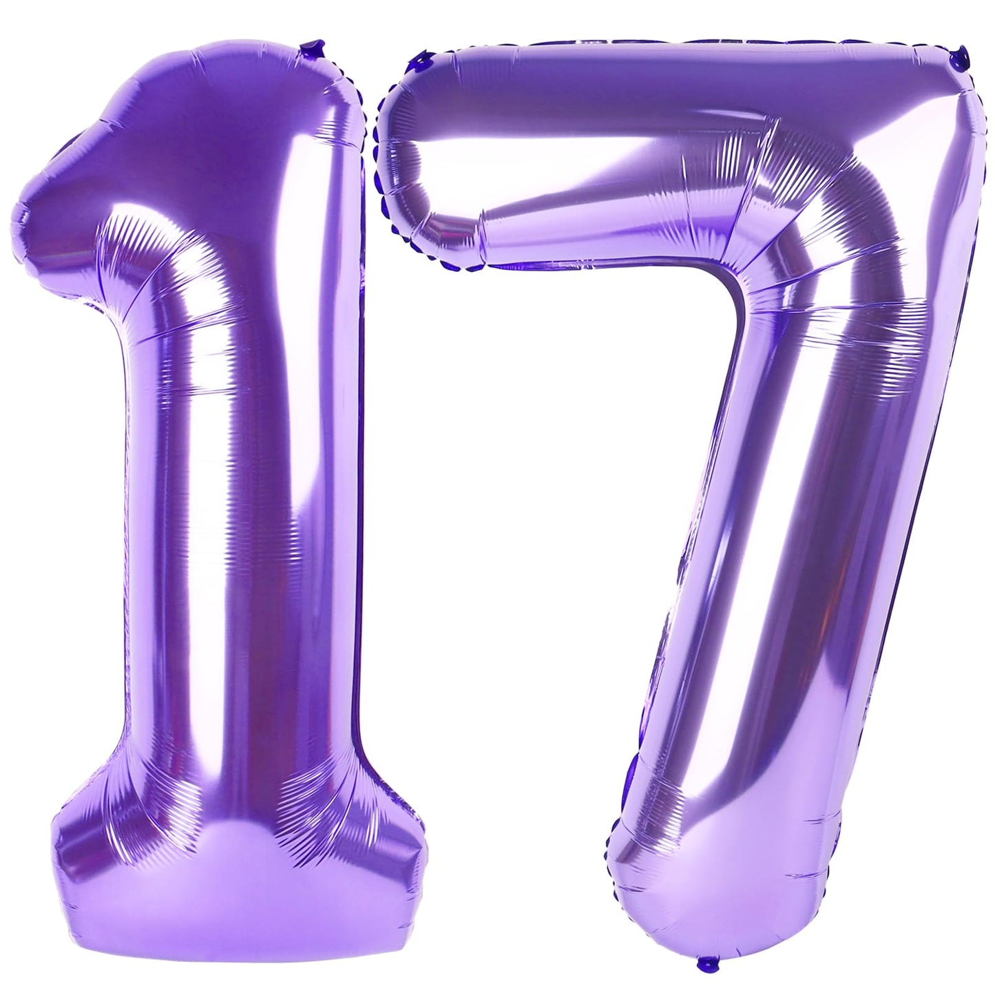 Purple Number 17 Balloon 40 inch, 17 Number Balloons, 17th Purple Birthday Decorations, 17 Year Old Girls Boys Party Supplies