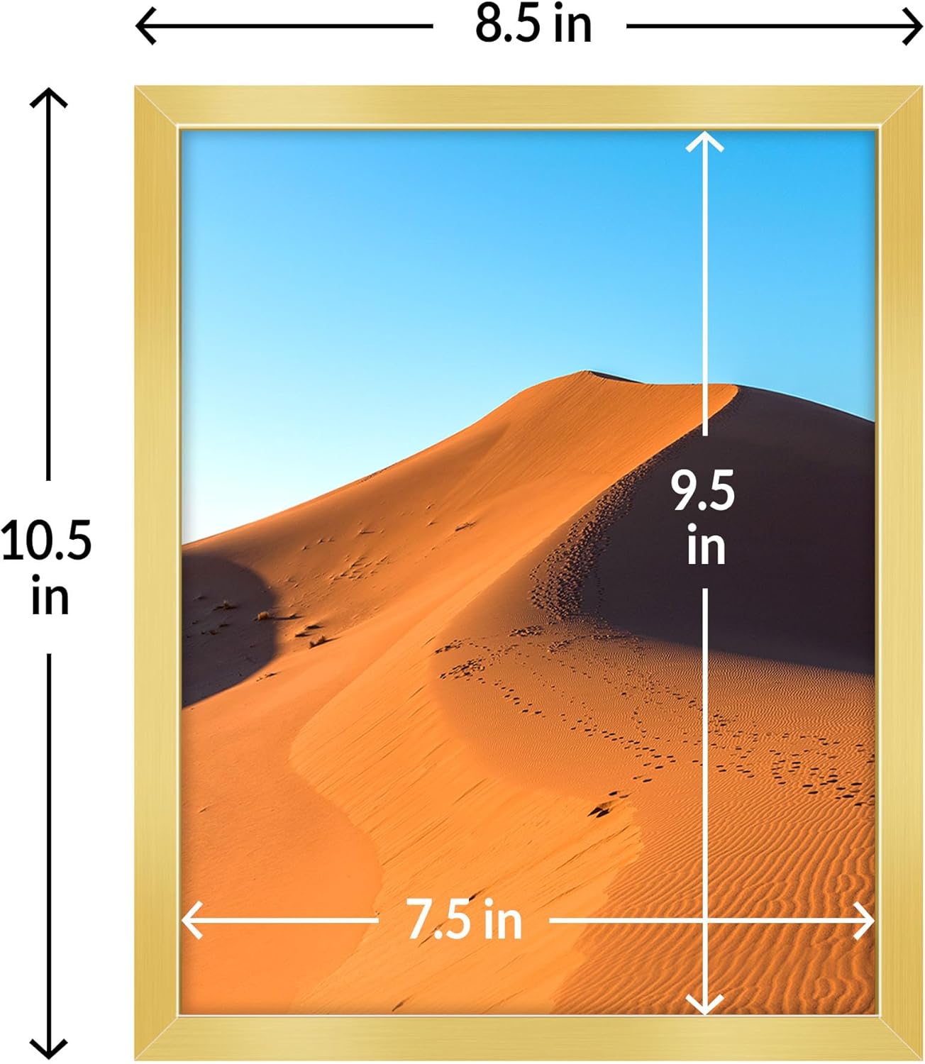 LaVie Home 8x10 Picture Frame - Elegant Gold Frame with HD Plexiglas for Vertical/Horizontal Display