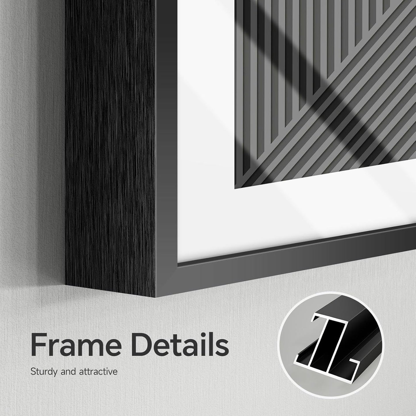 Skiennix Large Black and White Abstract Wall Art - Set of 3 Minimalist Canvas Prints | 24x36 Inch Decor