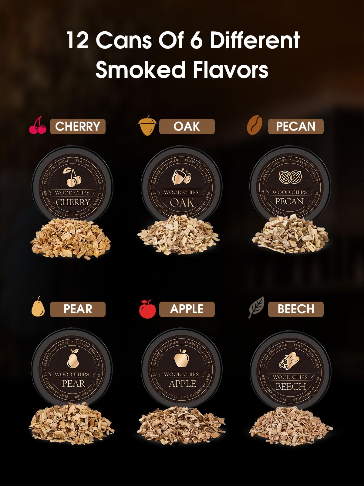 23Pcs Whiskey Cocktail Smoker Kit with Torch, 6 Flavors 12 Packs Wood Chips, Ice Ball Mold, Old Fashioned Drink Smoker, Bourbon Whiskey Gifts for Men, Husband, Dad, Him (No Butane)