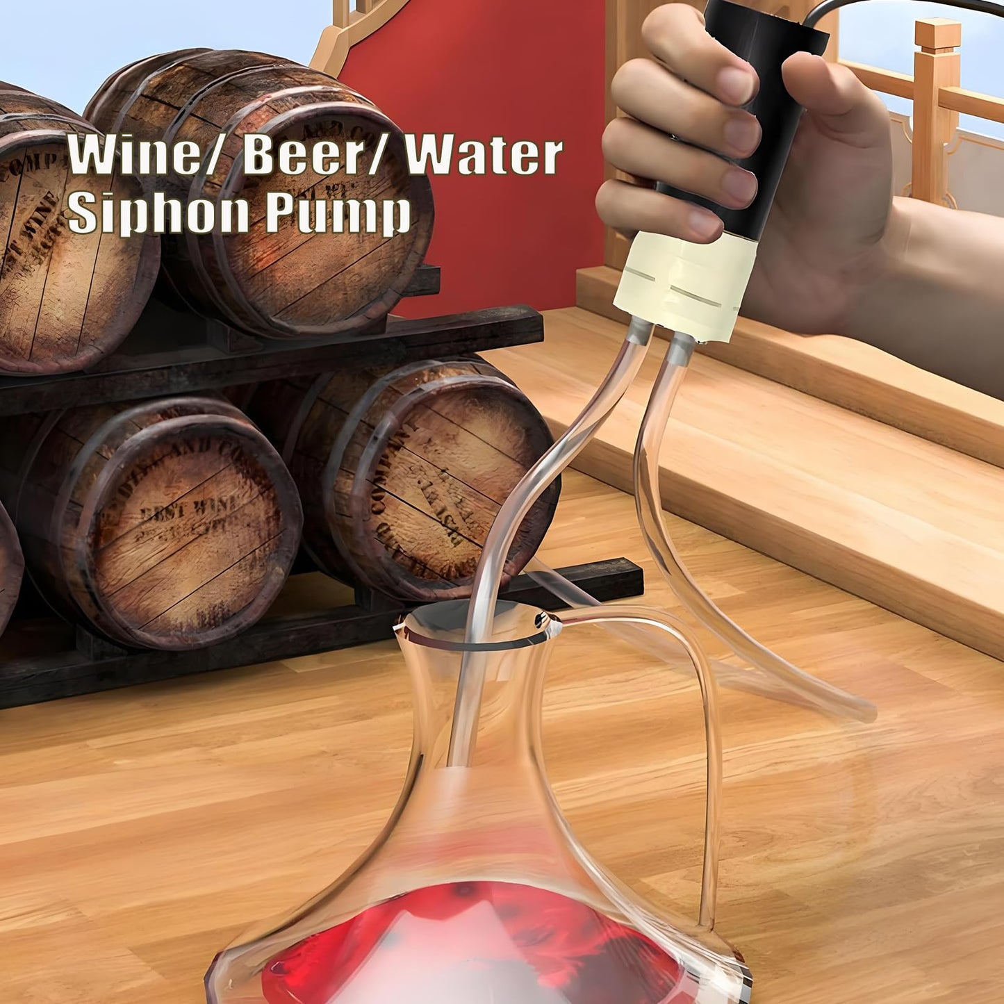 Wine Siphon Pump, Food Grade Auto Siphon Self Priming USB Electric Transfer Pump for Bottling Home Brew Wine, Beer, Kombucha, Mini Water Transfer Pump Kit, 2L/Min, No Mess Leak, Low Noise