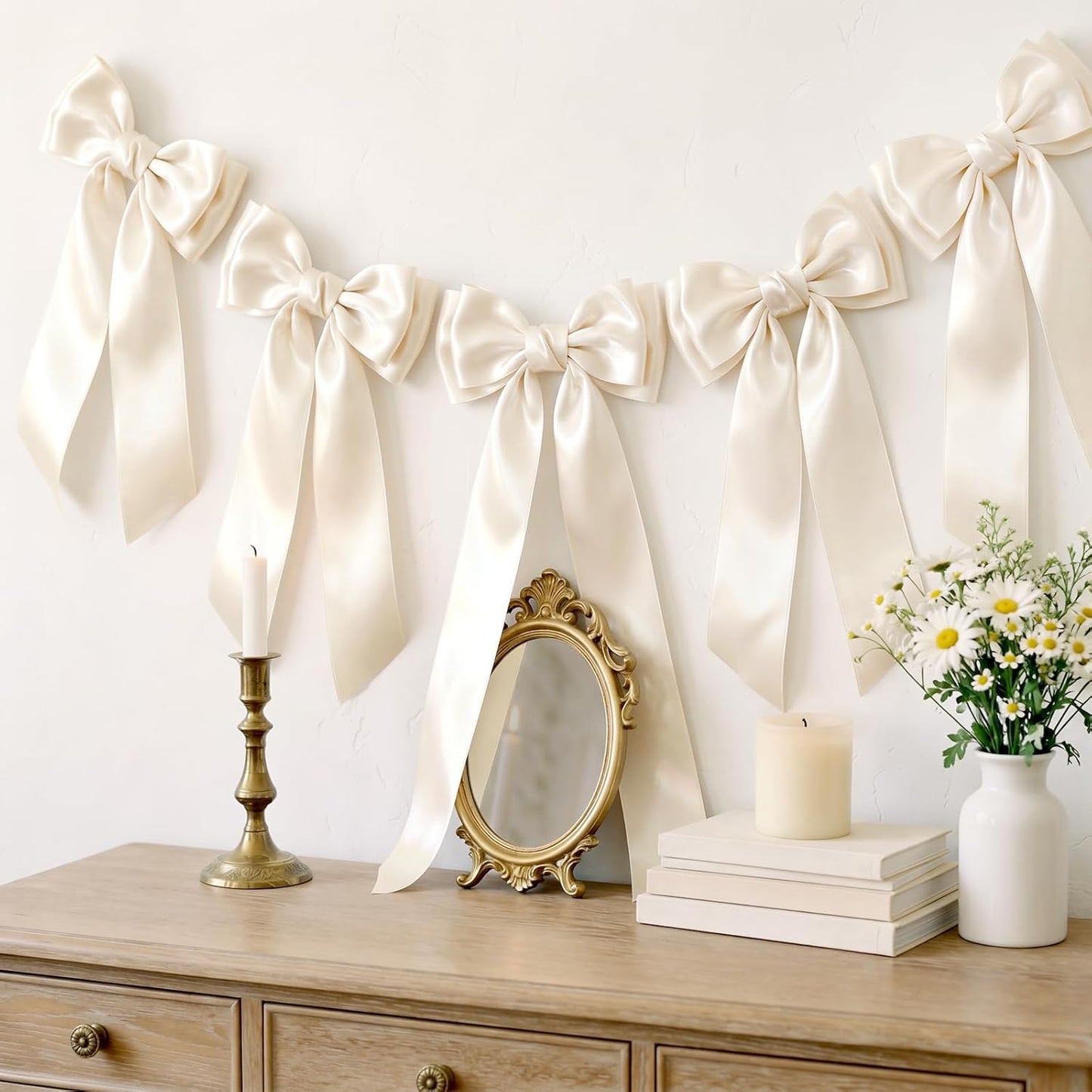 LaRibbons Ivory Satin Ribbon - 3 Inch x 10 Yards | Double-Faced for Bouquets, Gifts & Crafts