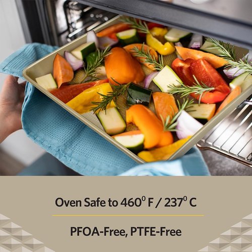 Glad Nonstick Baking Pan - Heavy Duty Oblong Metal Dish for Cakes & Lasagna | Medium Size