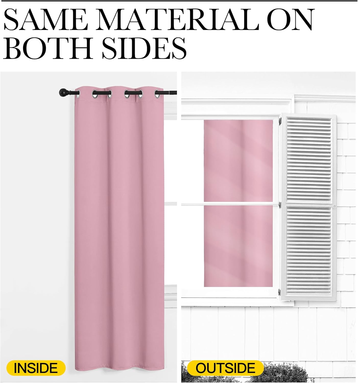 NICETOWN Blackout Curtain Panels - Thermal Insulated Grommet Drapes for Basement | Crystal Pink, 34x54" (1 Pair)