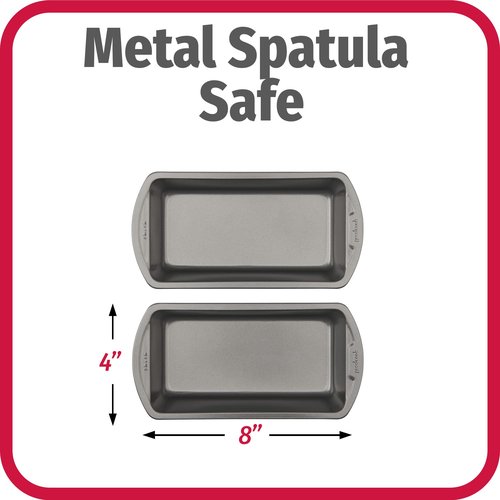 GoodCook Nonstick Loaf Pan 8 x 4-Inch Heavy-Duty Steel Bakeware with Easy-Clean Non-Stick Coating, Oven & Dishwasher Safe Pan for Meatloaf Breads Lasagnas Casseroles & More, Set of 2, Gray