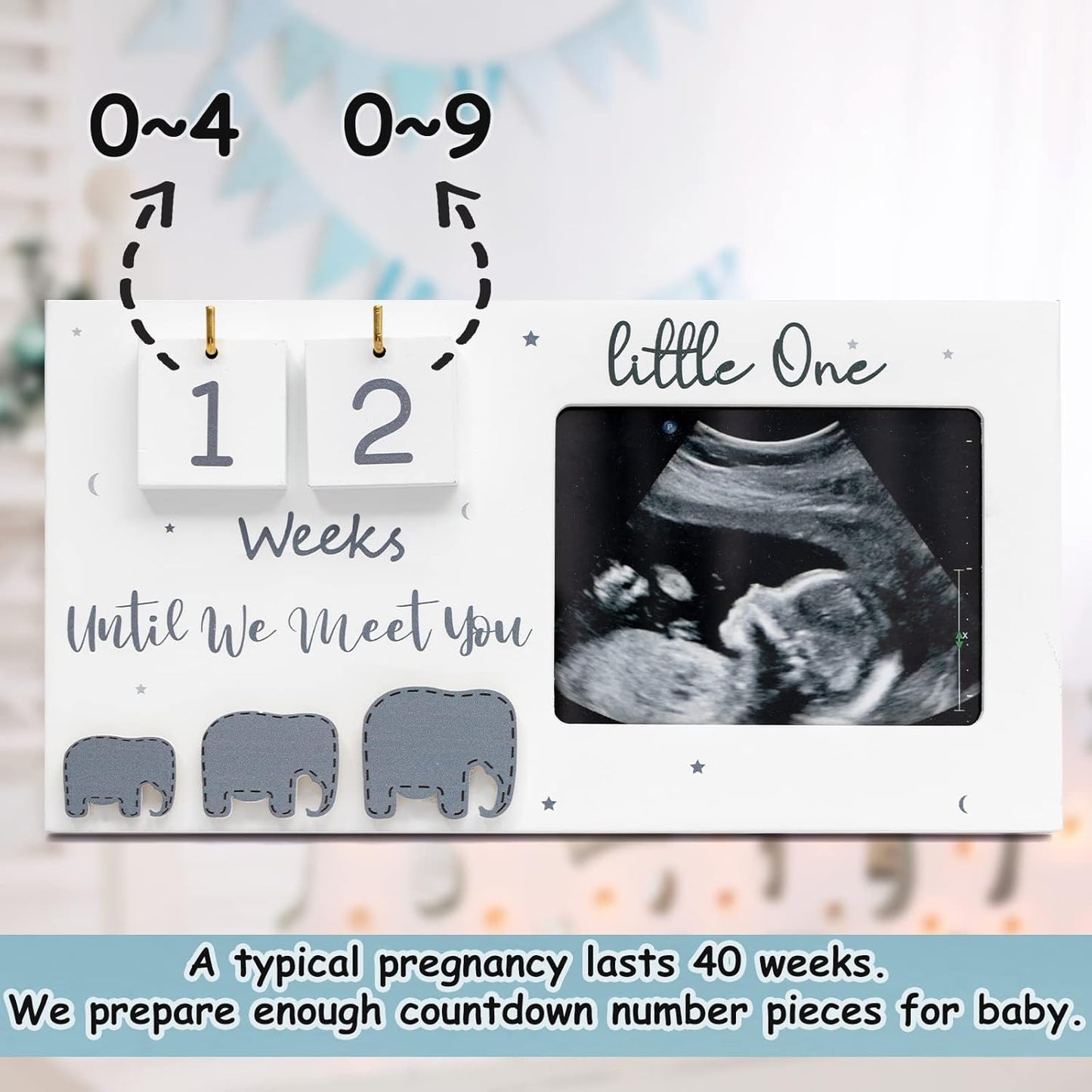 Sonogram Picture Frame - Ultrasound Photo Frame with Baby Countdown Weeks | Perfect Pregnancy Gift for Expecting Parents