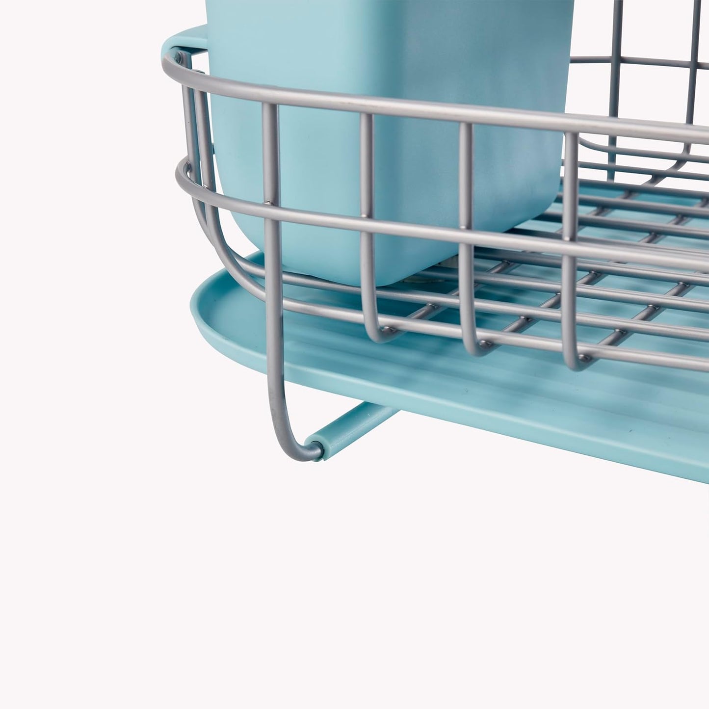 KitchenAid Low Profile Compact Dishrack - Removable Flatware Caddy & Self-Draining Board | Rust Resistant, 12.59 x 17.55 x 6.29 Inch, Mineral Water