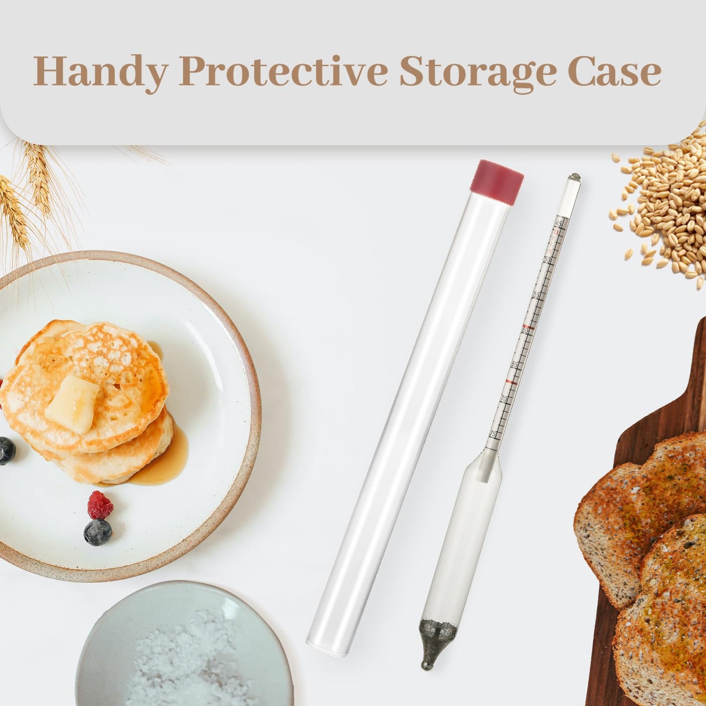 Maple Syrup Hydrometer, Baume and Brix Scale, Maple Syrup Density Kit Syrup Hydrometer for Measure Sugar and Moisture Content (Density) of Boiled Sap
