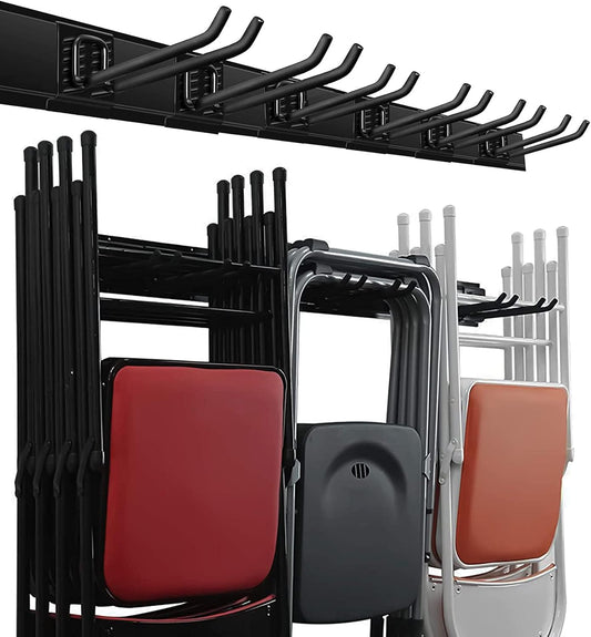 Wallmaster Garage Storage Organizer - Heavy Duty Wall Mount Tool Rack with 6 Adjustable Hooks | 48-Inch, 450lb Capacity