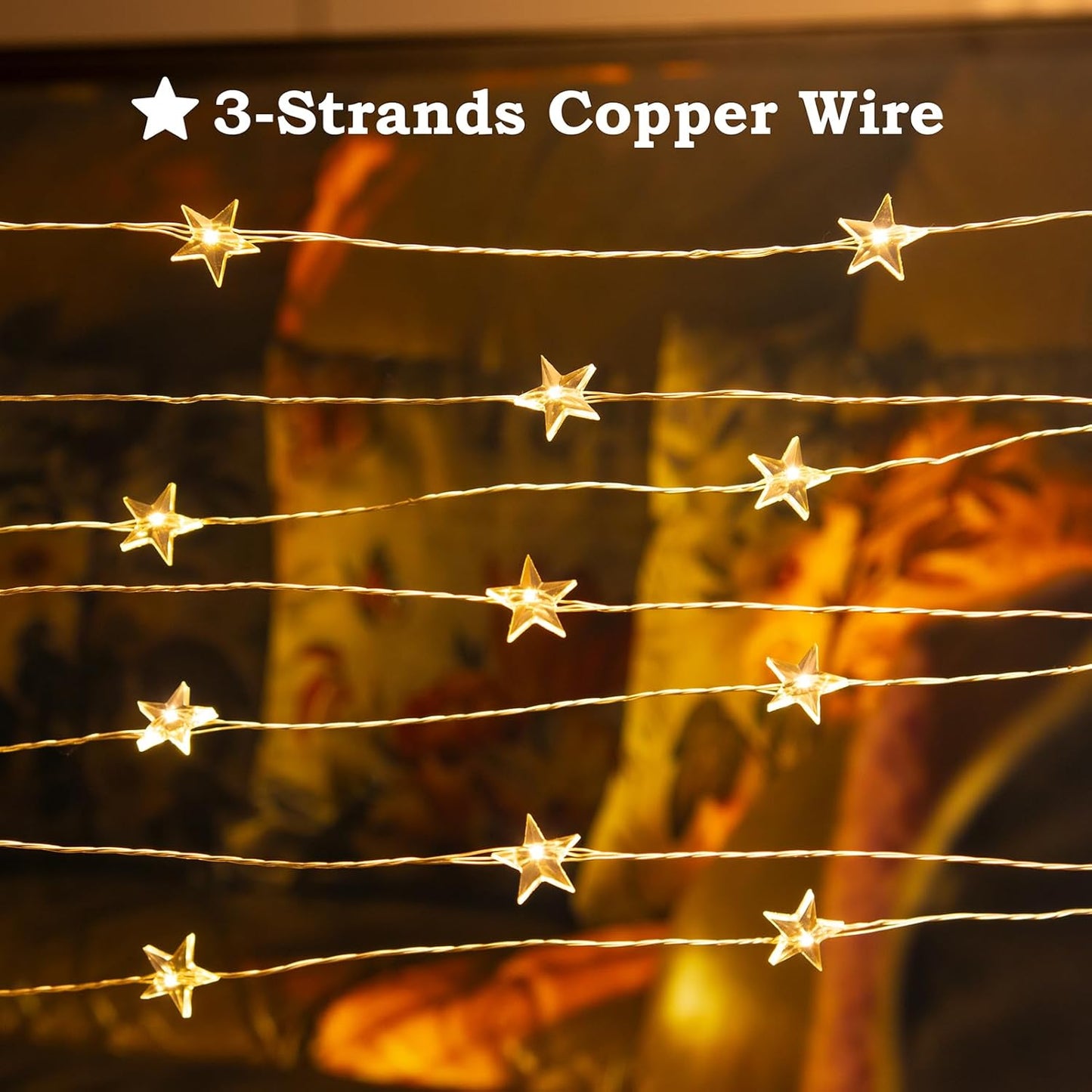Star String Lights - 40FT 120 LEDs Waterproof Fairy Lights | 8 Modes Remote for Indoor/Outdoor Decor, Warm White