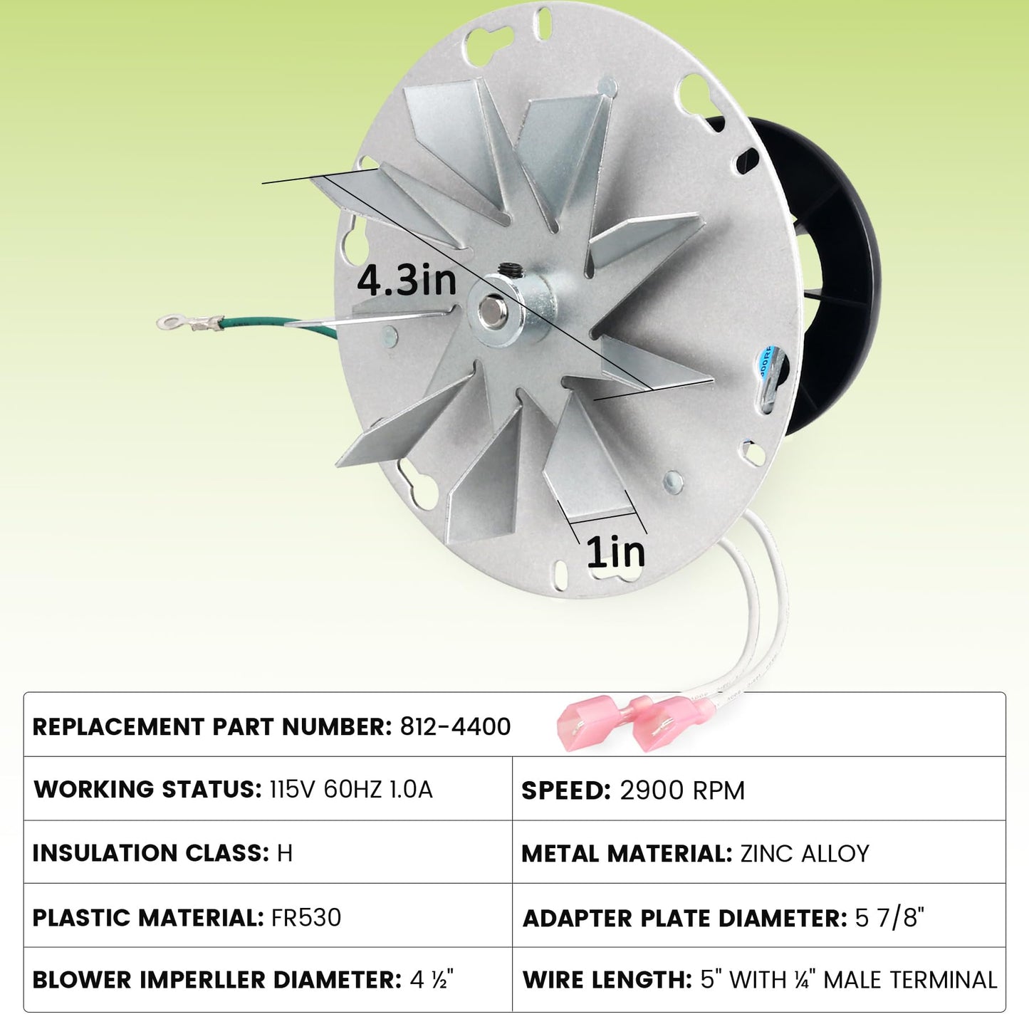 Unidanho 812-4400 Exhaust Blower Motor for QuadraFire Castile Pellet Stove Replacement Parts for PelPro PP130 for Pleasant Hearth PH35PS PH50PS for Heatilator PS35 Combustion Blower Fan