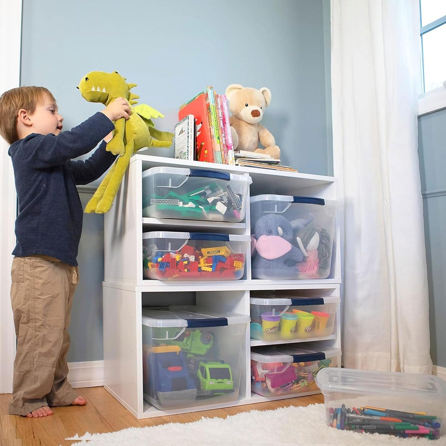 Rubbermaid Clear Storage Bins - Stackable 16-Pack with Latching Lids | BPA-Free & Made in USA