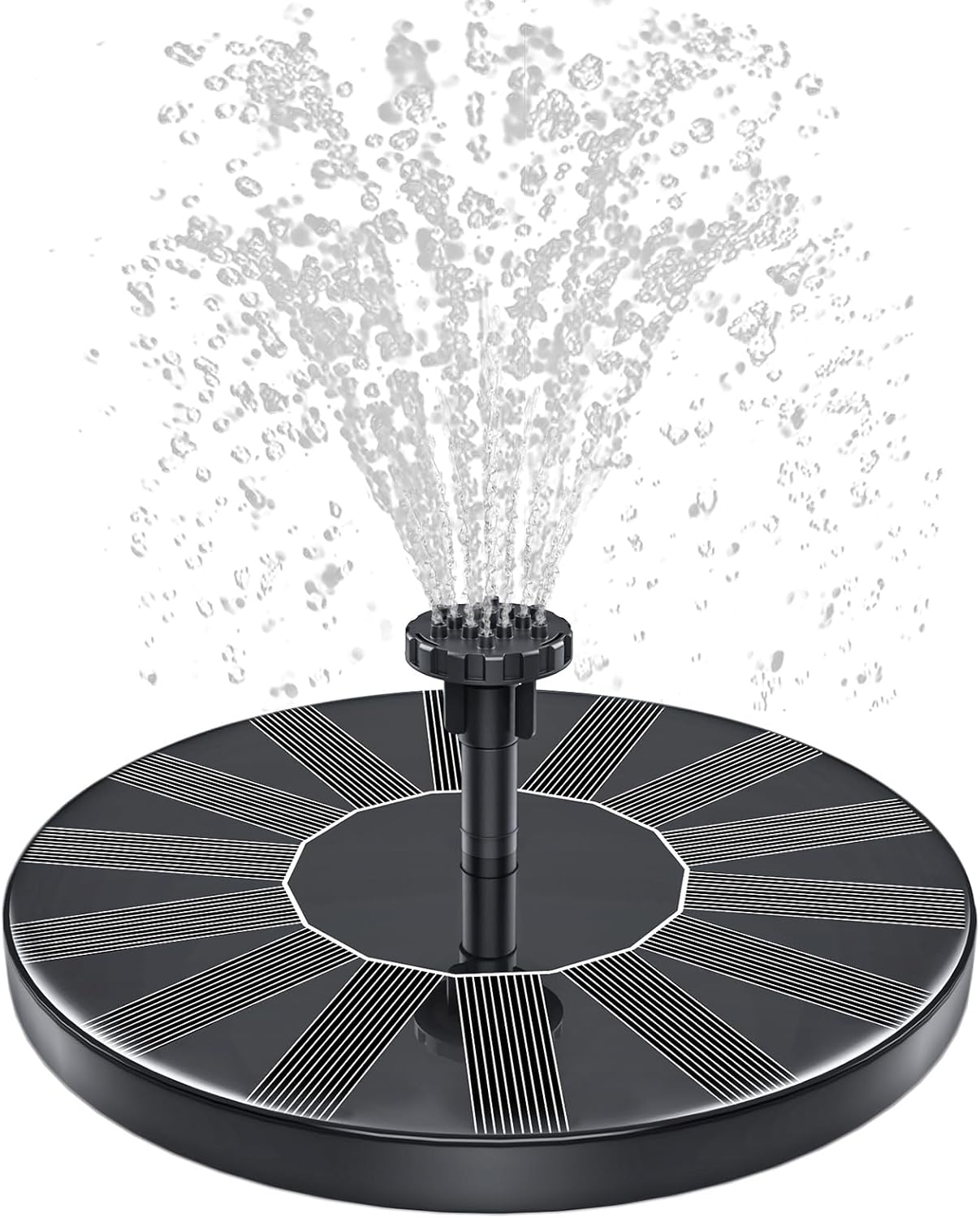 Skiennix Solar Fountain - 1.5W Floating Bird Bath Pump with 6 Nozzles | Ideal for Garden & Pond