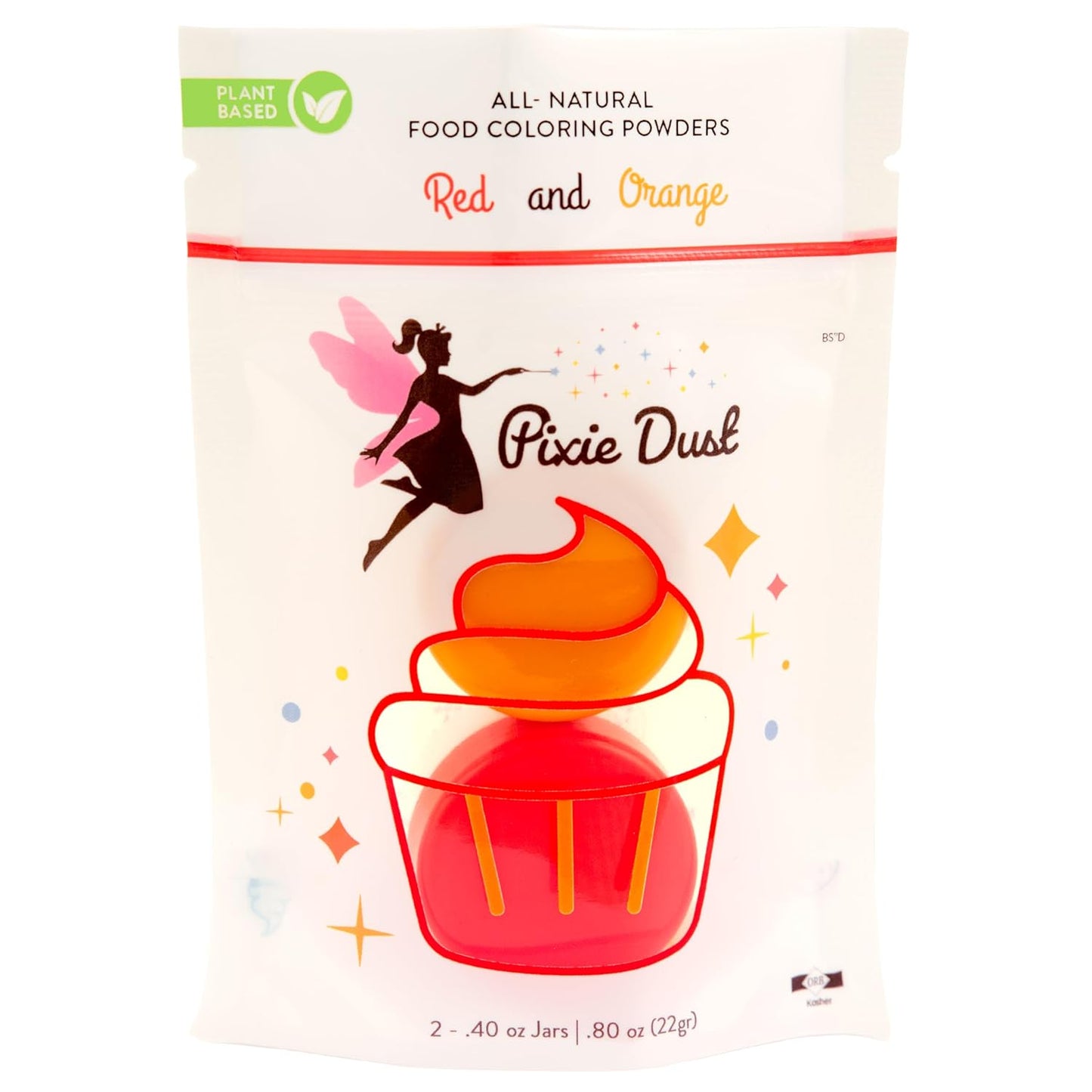 Pixie Dust Dye-Free Food Coloring Powders Set - All-Natural, Plant-Based | 2 Jars (0.40 oz Each)