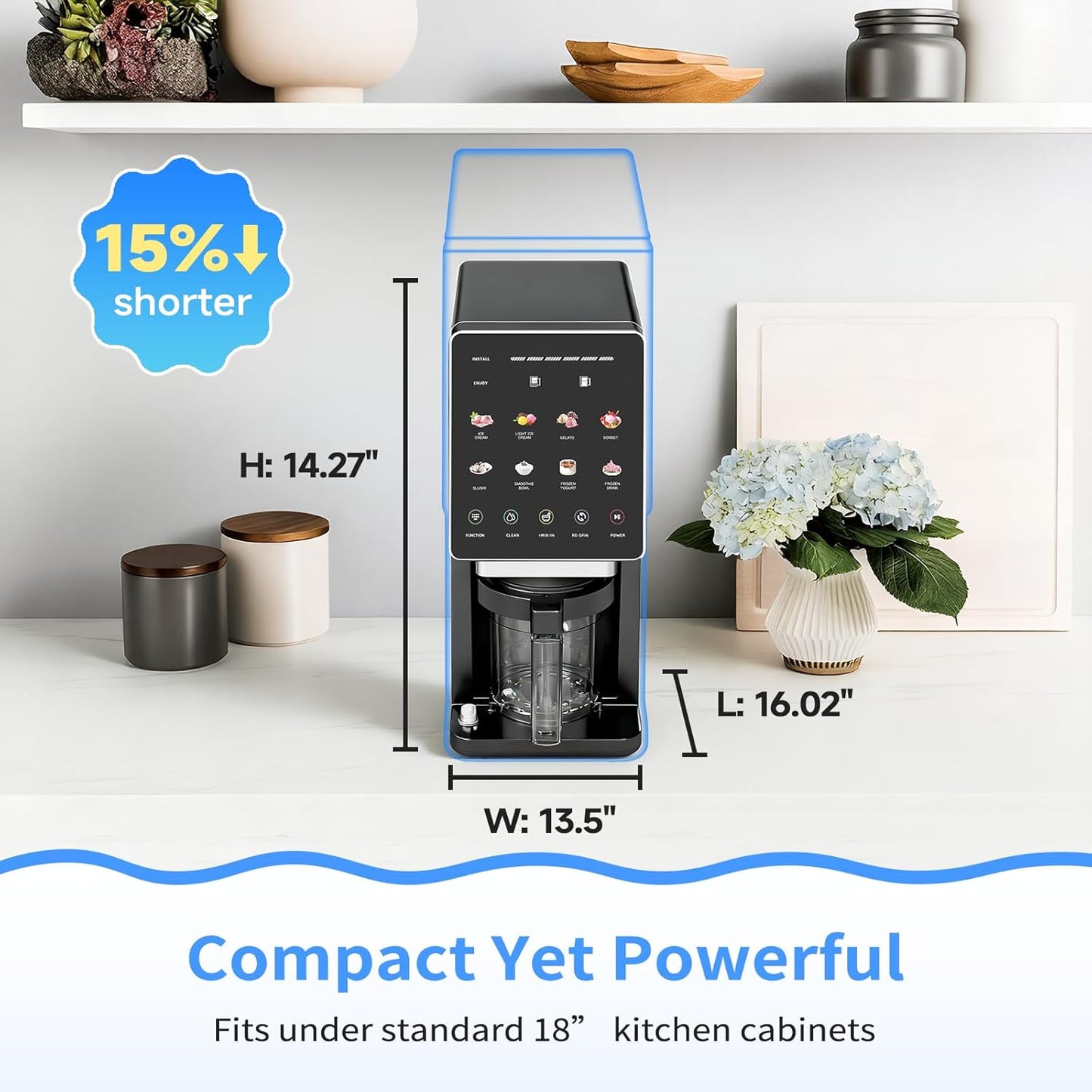 Skiennix Ice Cream Maker - 10-in-1 Frozen Treat Machine for Gelato, Sorbet & Smoothie Bowls | 20 oz Capacity
