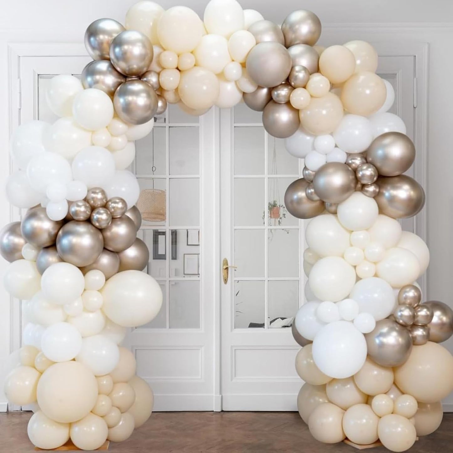 Voircoloria White Sand Balloons - 90 Pack Balloon Garland Kit for Weddings, Showers & Celebrations | 5-18 Inch Sizes