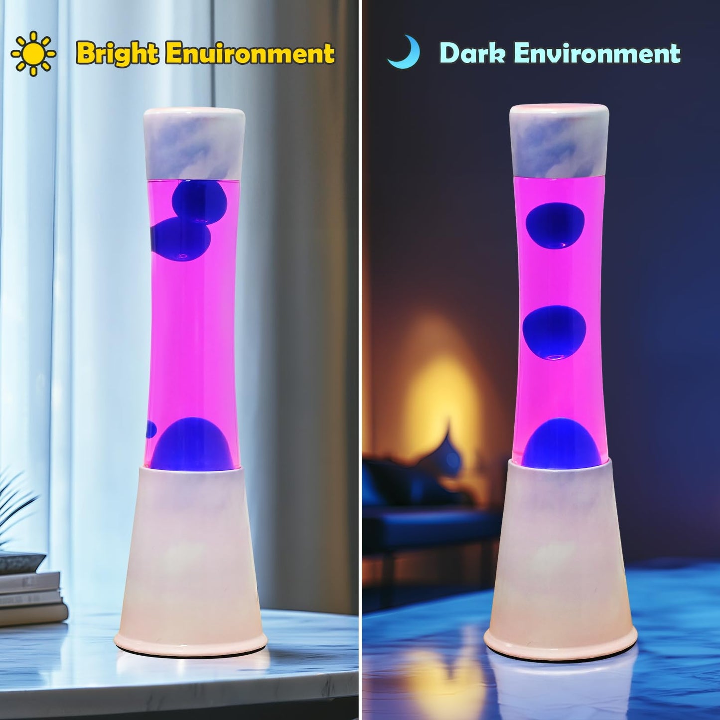 AHCCSD 16 Inch Pink Cloud Magma Lamp,Motion Liquid Lamp Pink Liquid with Purple Wax Pink Blue Gradient Base Relaxing Gorgeous Lamp for Adults Kids Women Girls Christmas Great Gift