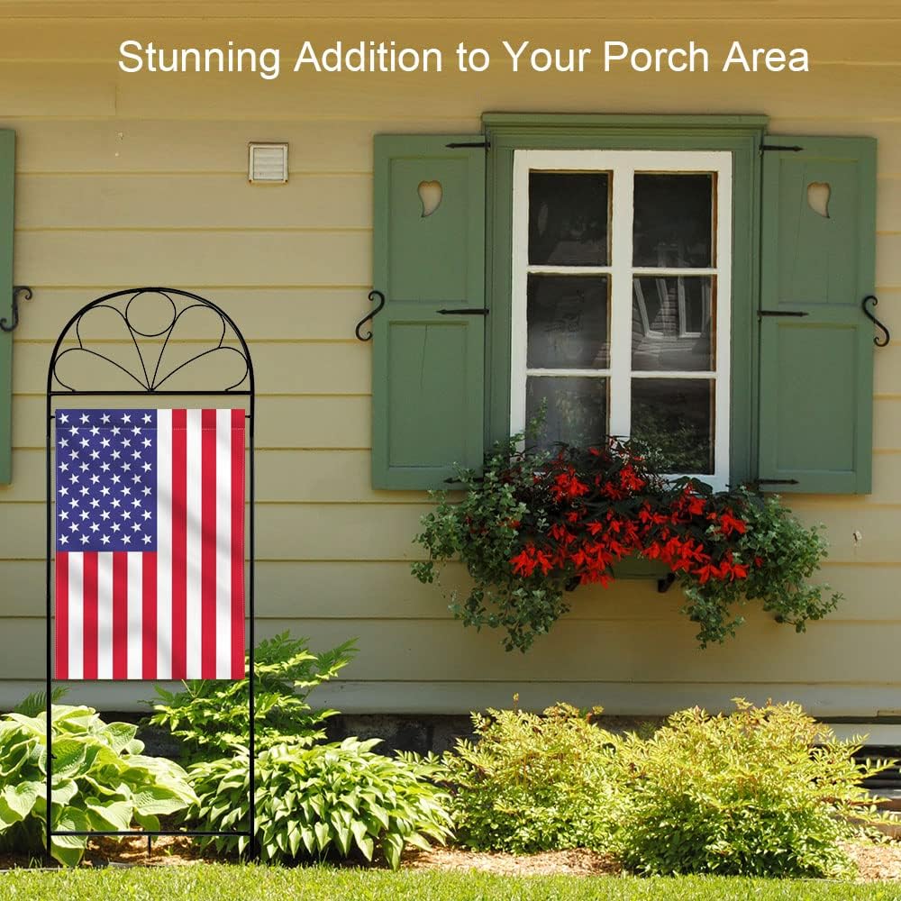 YEAHOME Garden Flag Holder Stand - Premium Weather-Proof Metal Arbor for All Seasons Flags