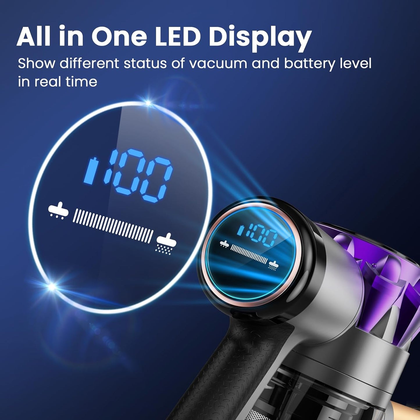 UML0 S3P Cordless Vacuum Cleaner - 45kPa Powerful Suction for Pet Hair | 55-Min Runtime, Self-Standing Design