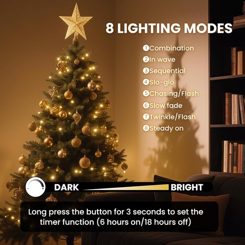 Dailyart Fairy Lights - 500 LED Warm White String Lights with Remote & Timer | 42ft Waterproof Decor