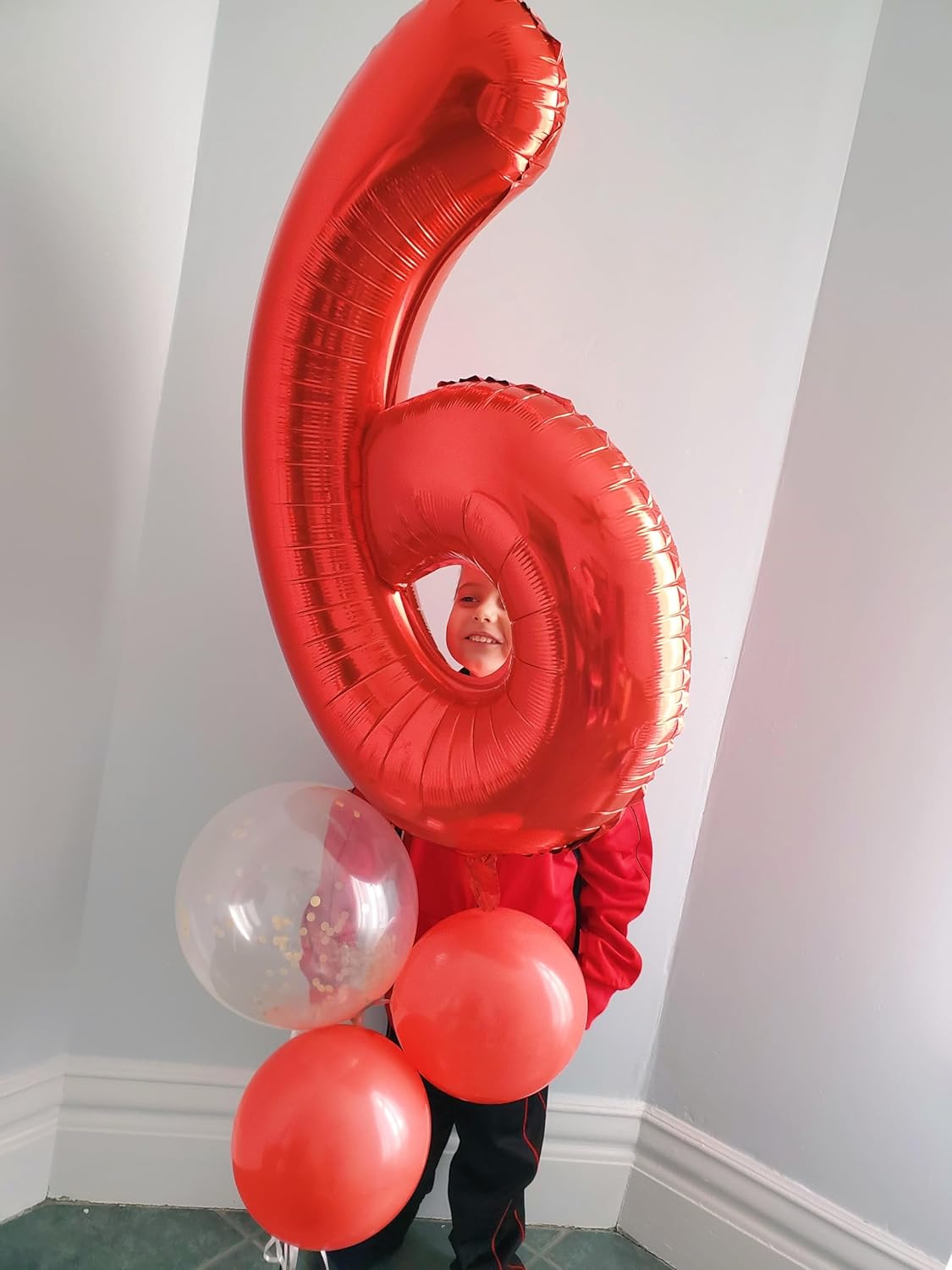 Number 6 Balloon - 40 Inch Red Birthday Decoration for 6th Birthday Celebrations | Perfect for Men & Women