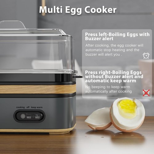 Evoloop Electric Egg Cooker - Rapid 6-Egg Capacity for Soft, Medium, Hard Boiled & Omelets | BPA Free