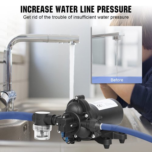 ECO-WORTHY 33-Series Industrial Water Pressure Pump 110V AC 4.0GPM 50PSI RV Fresh Water Diaphragm Pump include Garden Hose Adapters for Irrigation Marine Boat Sprinkler Faucet