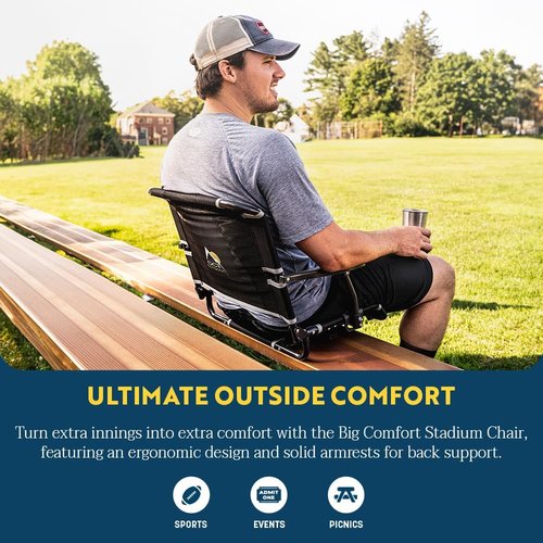 GCI Outdoor Comfort Chair - Portable Stadium Seat with Back Support | Lightweight & Durable