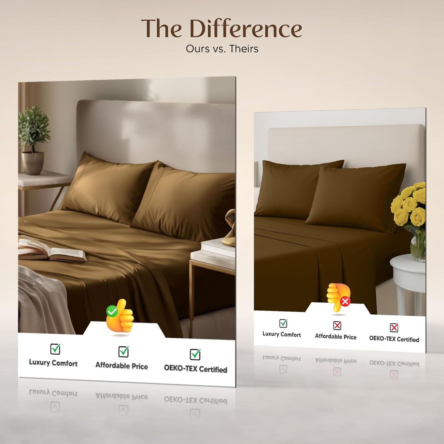 Utopia Bedding Twin Sheet Set - Soft & Breathable Microfiber, 3-Piece Bed Sheets for Twin Size Bed | Mocha