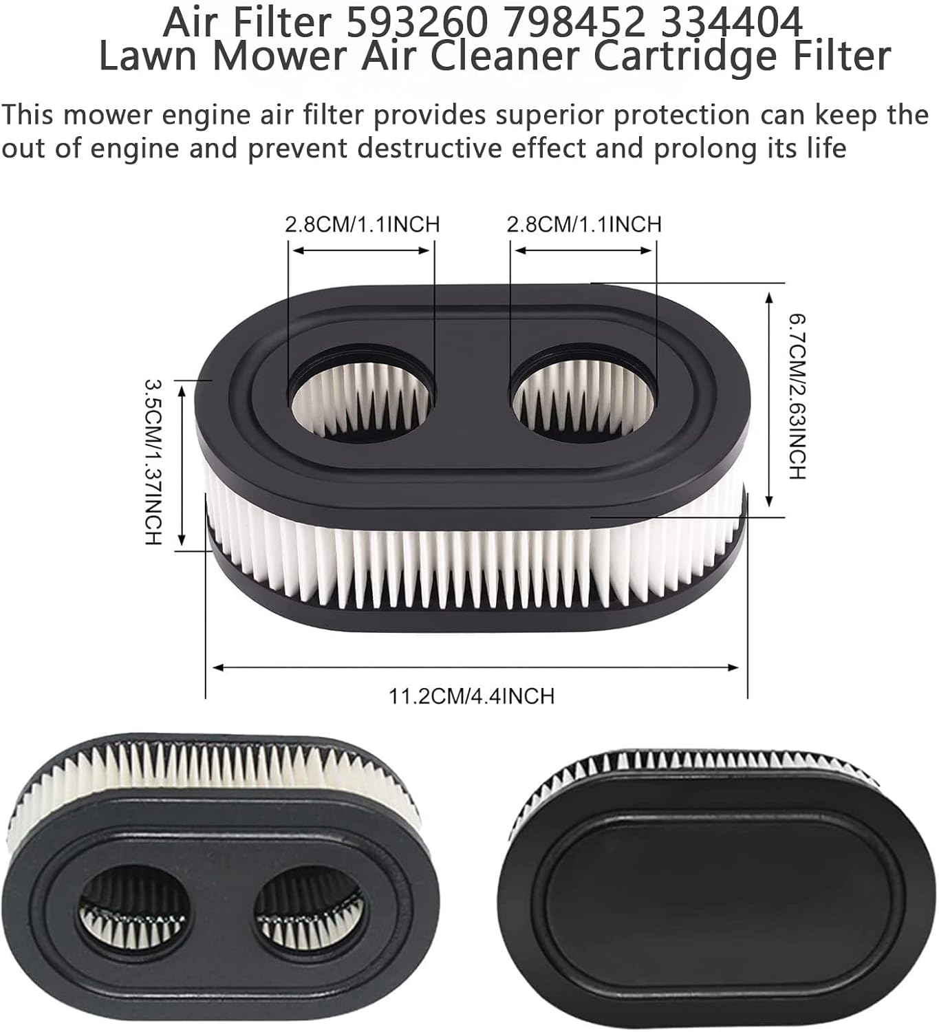 **Regine Switzerland Air Filter - High-Performance Replacement for Lawn Mowers | 4-Pack**