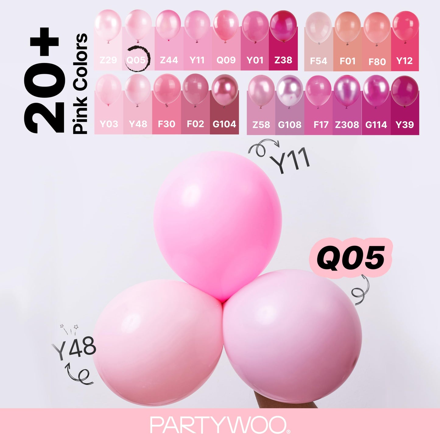 PartyWoo Baby Pink Balloons 100 pcs Different Sizes of 18 12 10 5 Inch Pastel Pale Light Pink Balloons Arch Kit Garland for Baby Shower Gender Reveal Birthday Princess Party Decorations Pink-Q05