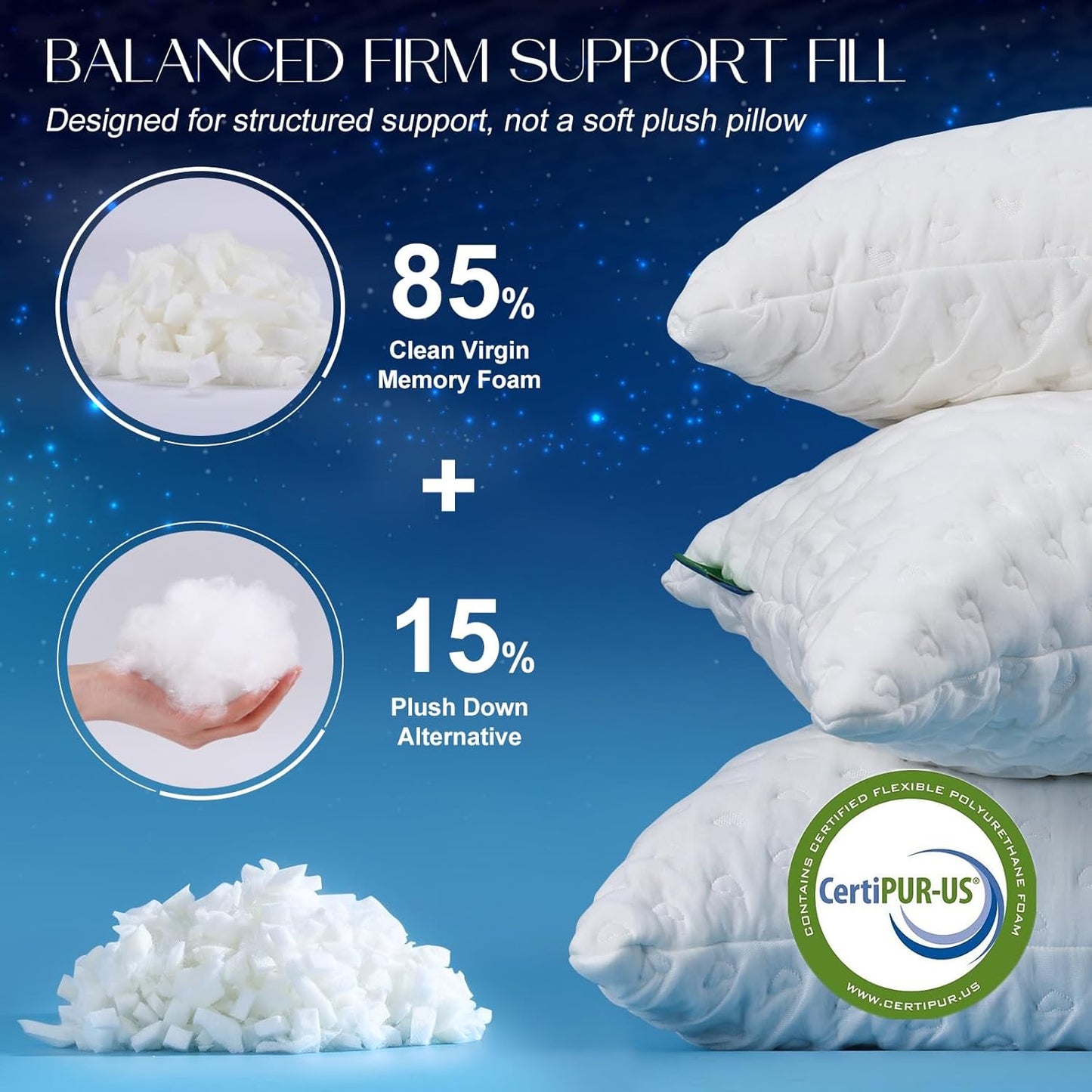 Skiennix Side Sleeper Pillow - Ergonomic Curved Design with Adjustable Memory Foam & Cooling Cover, Queen Size