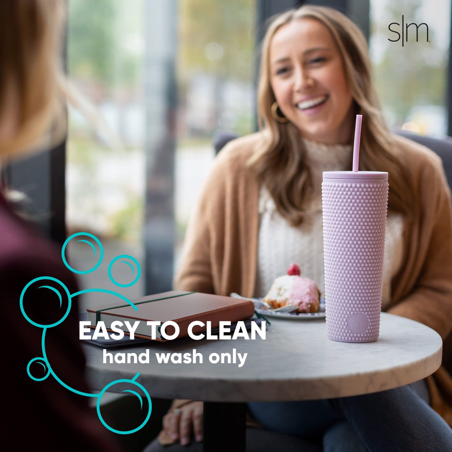 Simple Modern Plastic Matte Studded Tumbler with Lid and Straw | Reusable BPA Free Iced Coffee Cups Double Wall Smoothie Cup | Gifts for Women Men Him Her | Classic Collection | 24oz | Lavender Mist