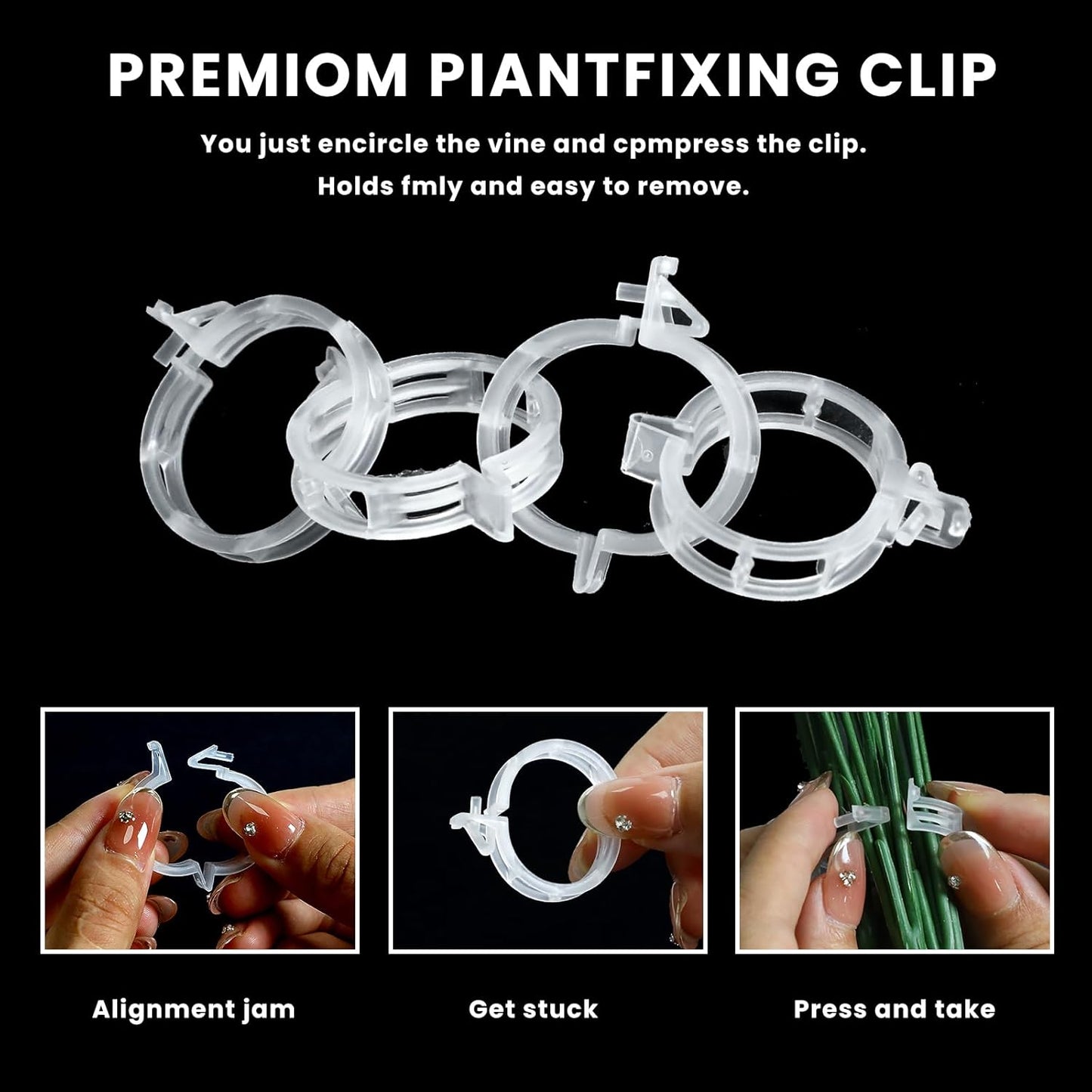 Skiennix 200 Pcs Plant Clips - Durable Support for Climbing Plants, Tomatoes & Vines | Garden Essential