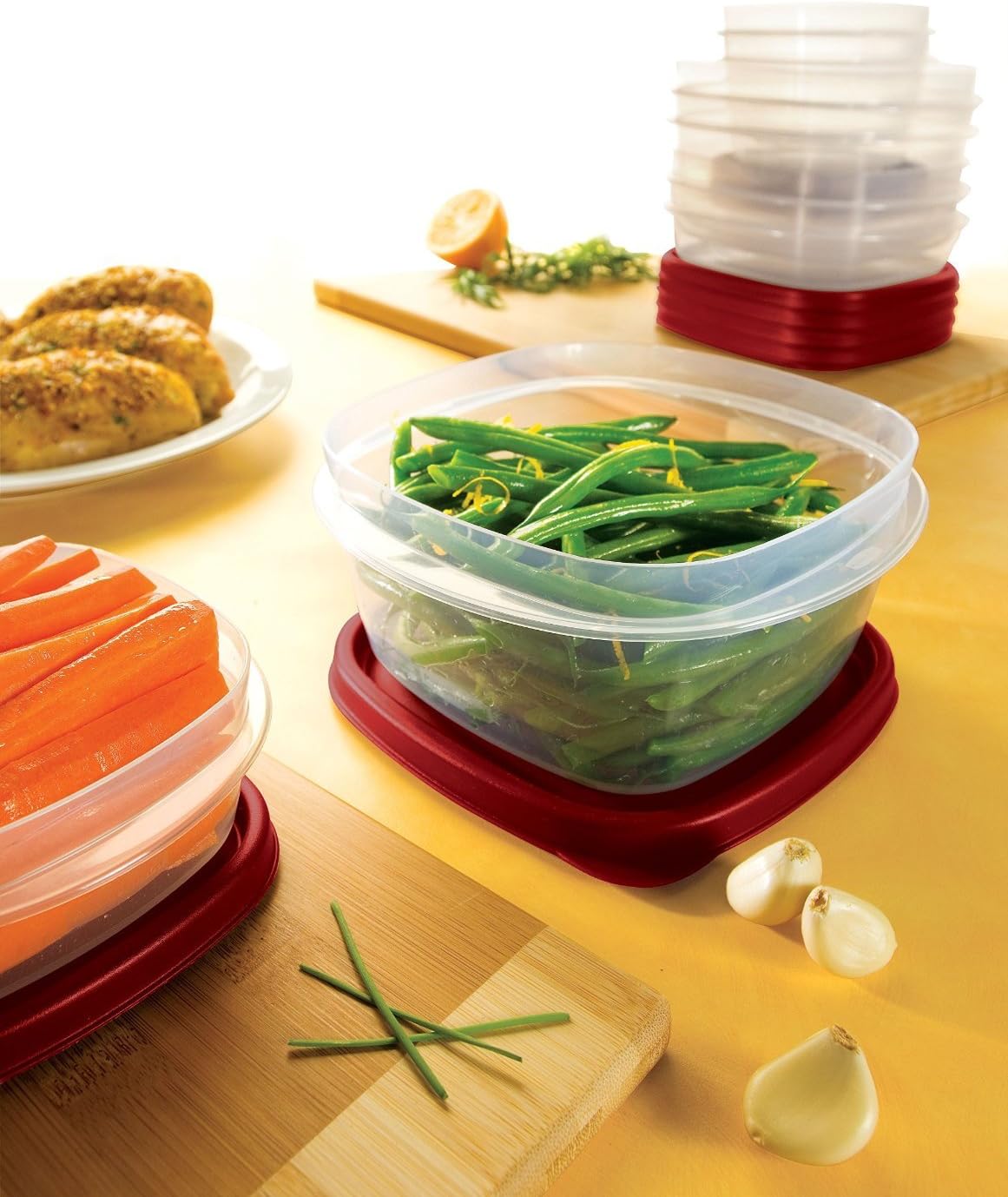 Rubbermaid Easy Find Lids Food Storage Containers - 18-Piece Set in Racer Red | Durable & Convenient