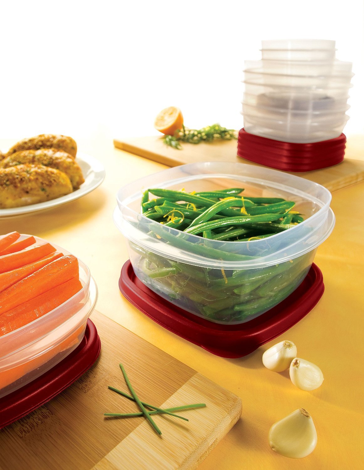 Rubbermaid Easy Find Lids Food Storage Containers, Racer Red, 18-Piece Set 1783145