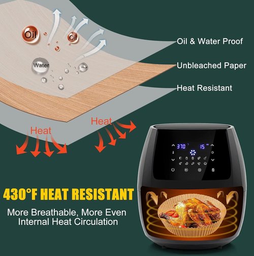 Air Fryer Disposable Paper Liner, Non-Stick Round Parchment, AirFryer Accessories, Oil Proof, Water Proof, Cooking Baking Roasting Filter for Microwave Oven Frying Pan(125PCS, 6.3inch)
