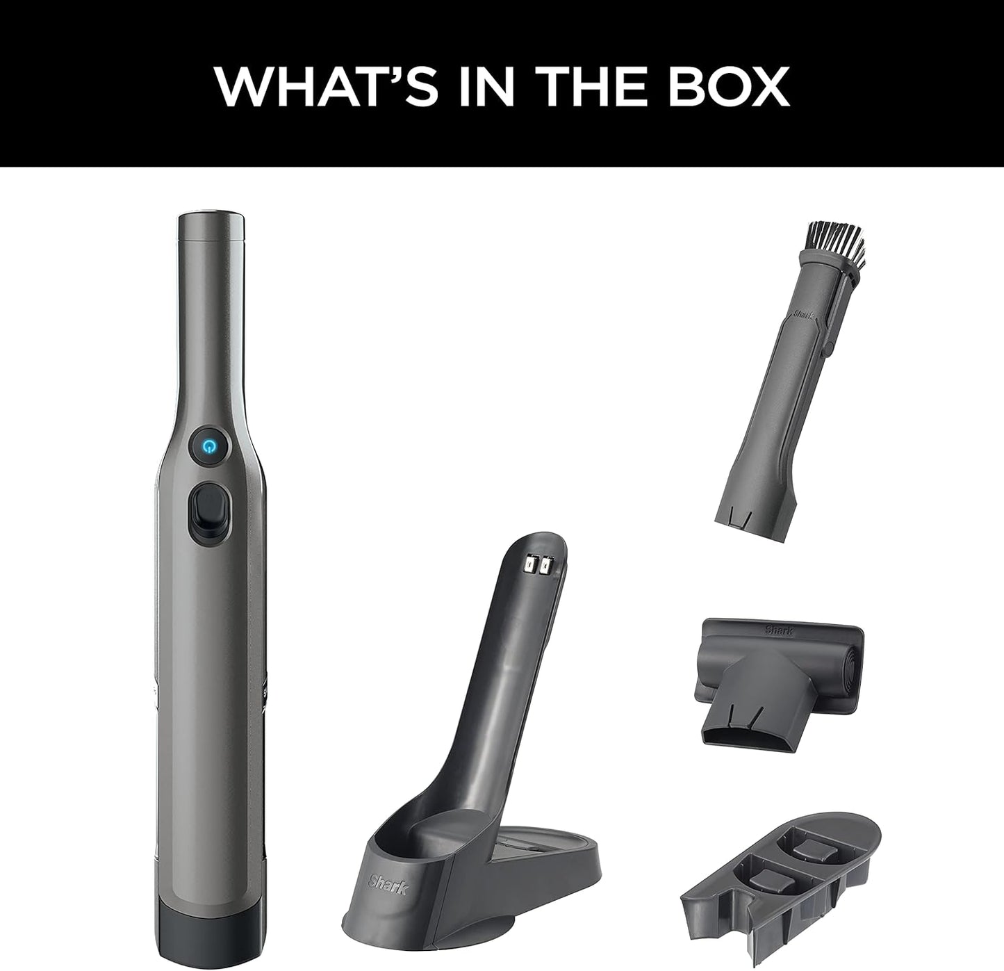Shark WV201 WANDVAC Handheld Vacuum - Lightweight 1.4 lbs, Powerful Suction, Charging Dock, Graphite Slate