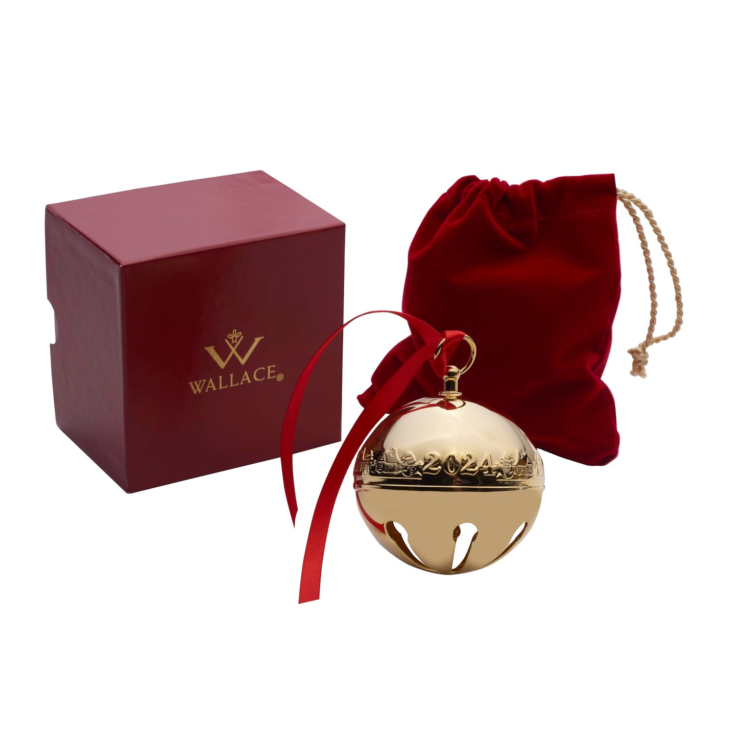 Wallace 2024 Gold Plated Sleigh Bell Ornament 35th Edition