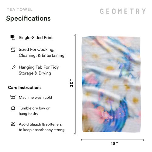 GEOMETRY Spring Kitchen Towels - Quick Dry Microfiber Cloth Spring & Summer Dish Towels for Kitchen Drying - Premium Quick Dry Towel - Soft Flora, 18" x 30" - 2-Pack